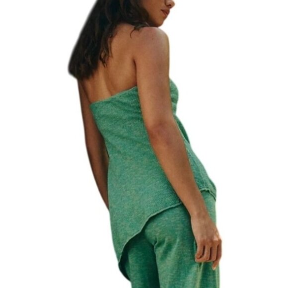 Free People FP Beach Vivid strapless, asymmetrical flowy knit top Size Small - Picture 2 of 12